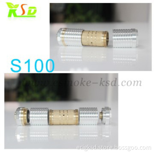Thread design copper and Aluminum material e cigarette S100 mod